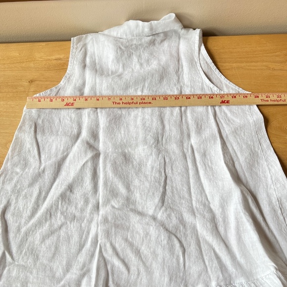 SCANDAL ITALY TOP NWT S BREATHABLE LINEN BABYDOLL CROCHET LACE COASTAL CHIC - Picture 9 of 13